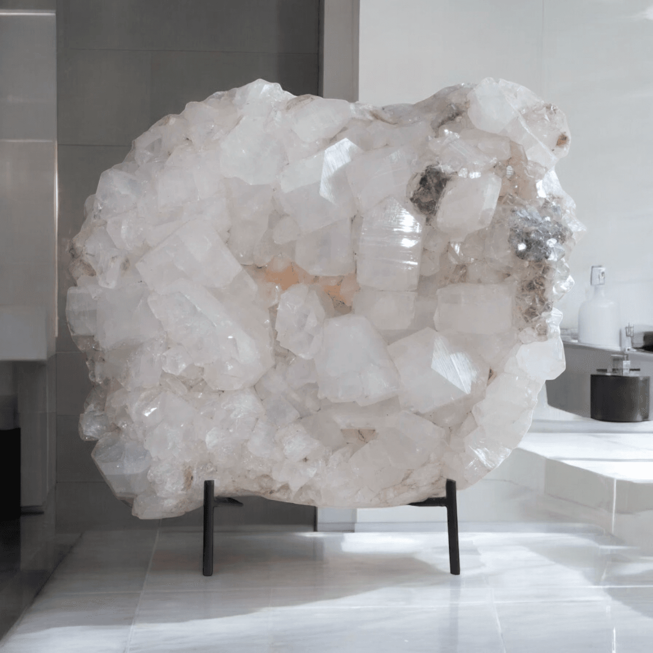 Raw citrine gemstone with natural light reflection