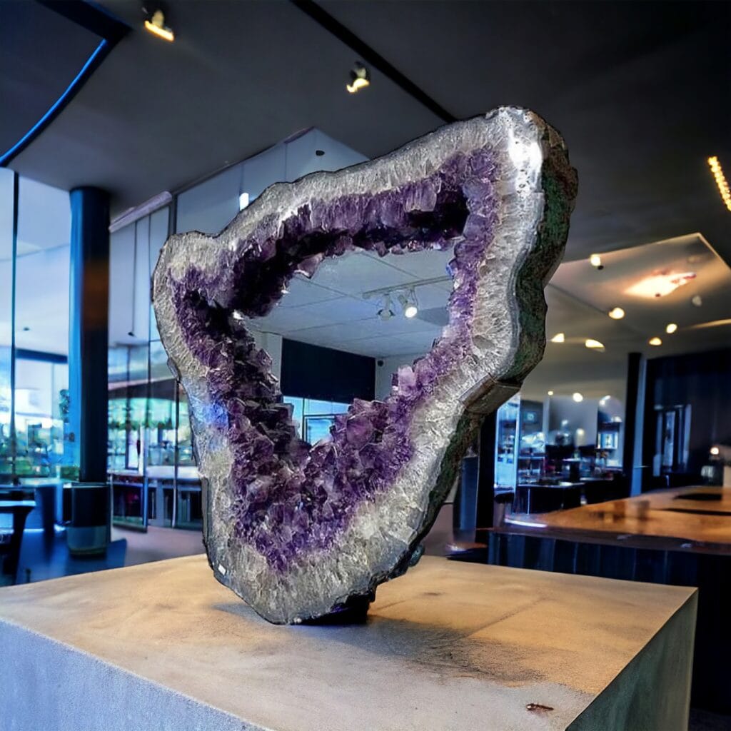 Purple amethyst geode