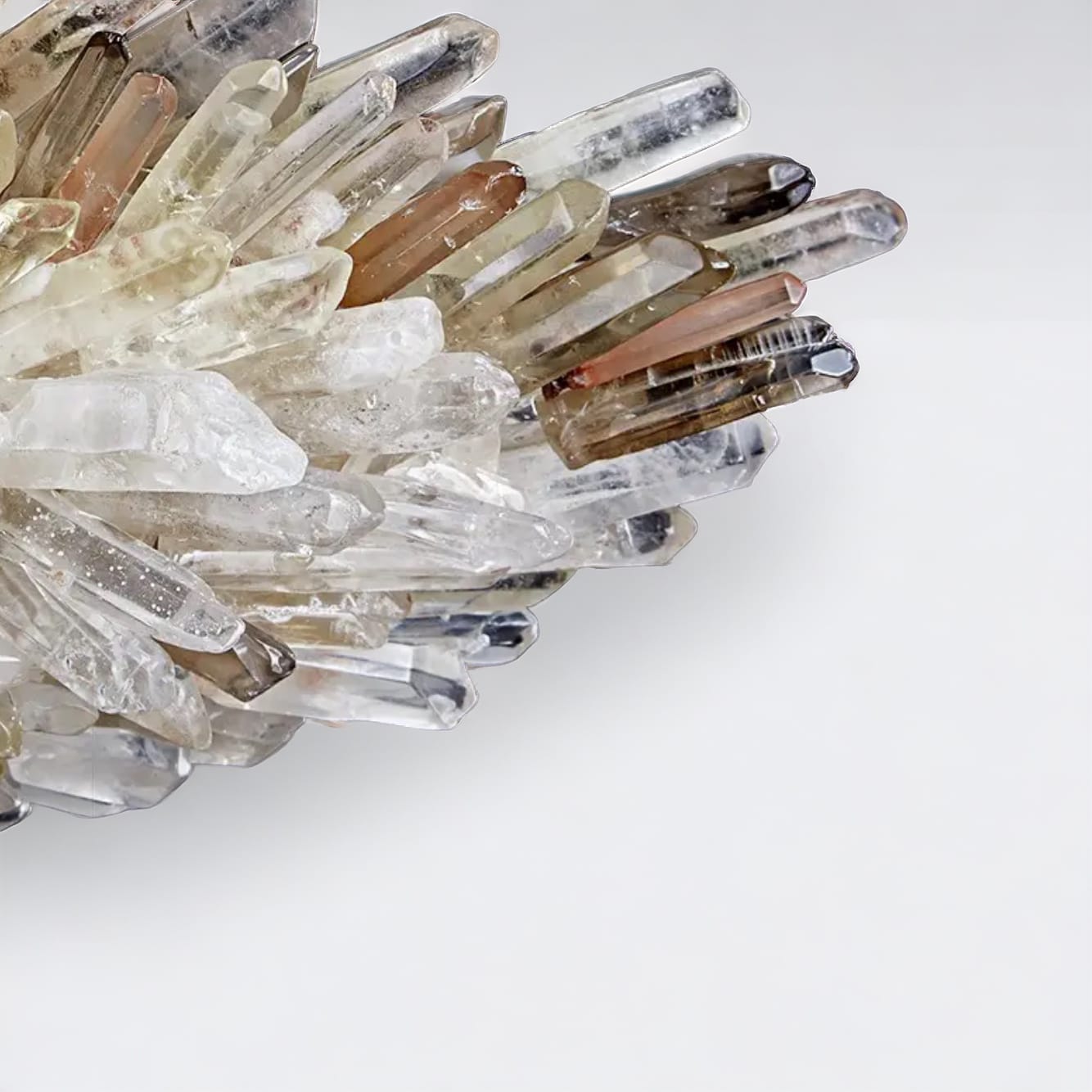 Elegant quartz crystal light fixture in cozy room