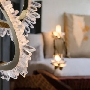 Elegant crystal bedroom light