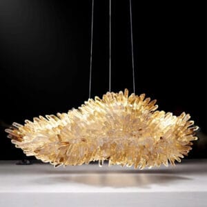 Spiked crystal quartz chandelier